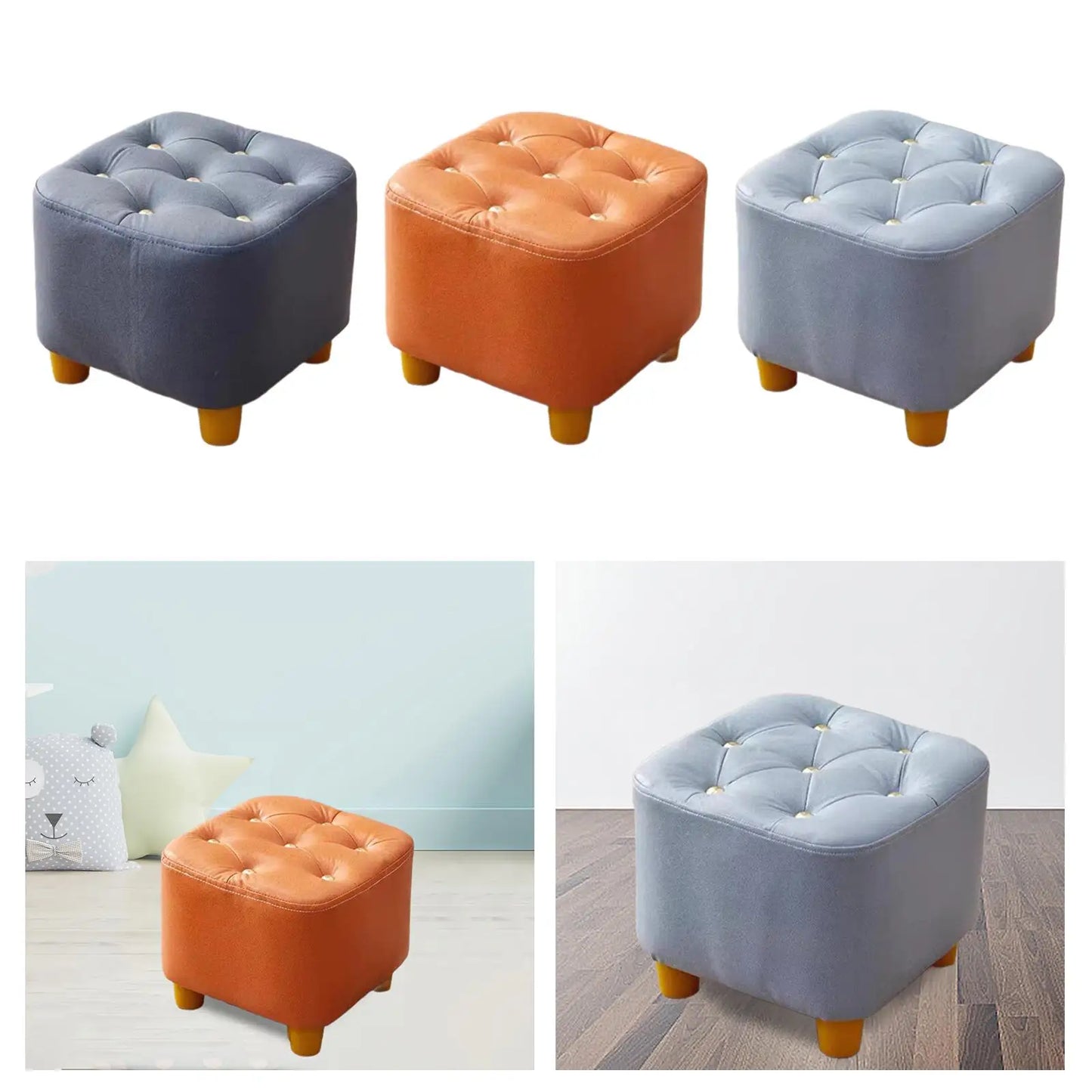 Small Footstool Stable Furniture Decorative Stylish Ottoman Stool for Entryway Doorway Living Room Playroom Dressing Room