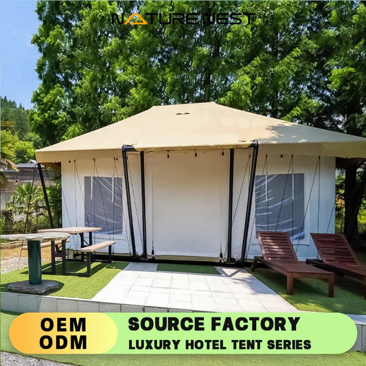 Safari Tent Luxury Camping Glamping All-in-one Integration Hilltop Lodge Rainforest Tipi  Homestay Village Canvas Wooden Cabin