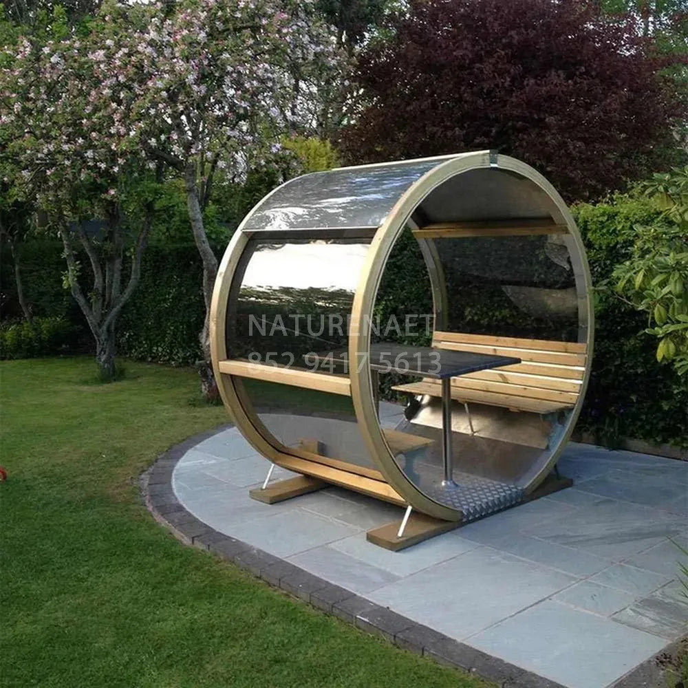 Summerhouse Garden Pod Scotlands Premier Rotating Lounger Waterproof Log Cabin shater capsule hotel restaurant Oval House Garden