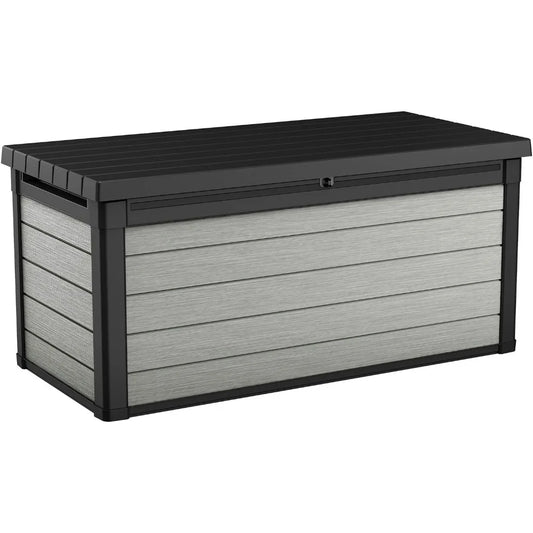 Deck Box 150 Gallon Resin Large-Organization and Storage for Patio Furniture, Outdoor Cushions, Garden Tools，Deck Box