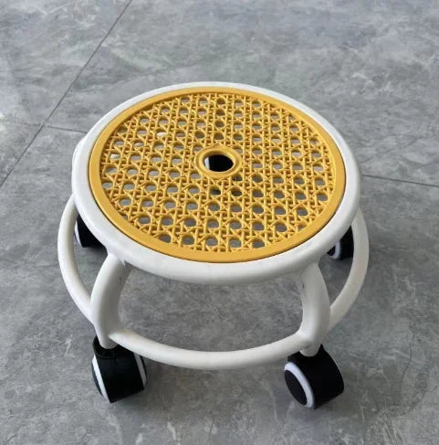 1 piece of circular stool, rotating and silent, circular rolling stool, household lazy stool with wheels, household furniture