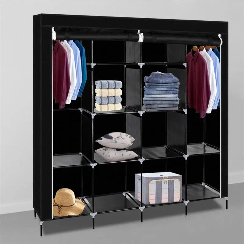 Armoire de rangement portable anti-poussière et étanche, étagère de rangement pour vêtements en tissu non tissé, meubles de chambre à coucher