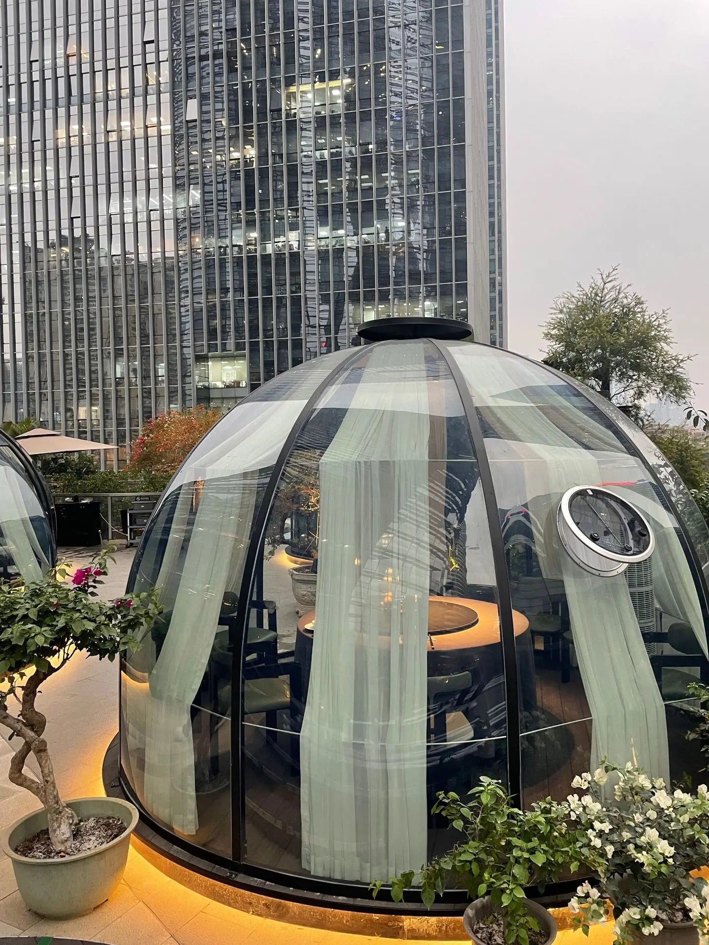 Transparent Dome Tent Aviation Aluminum PC Star Vacancy Cabin Push-pull Mobile PC Tent Restaurant  Sun Room Balcony Room