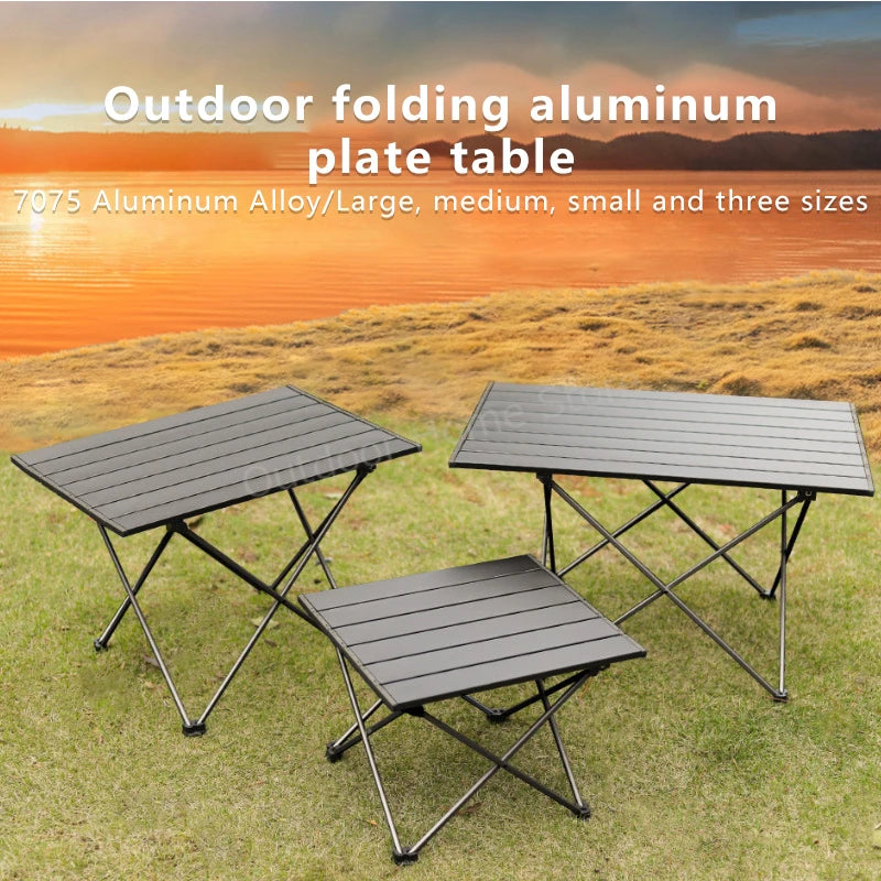 Table pliante portable d'extérieur Table à roulettes légère en aluminium Table de pique-nique pliable Bureau de camping Barbecue Mobilier d'extérieur