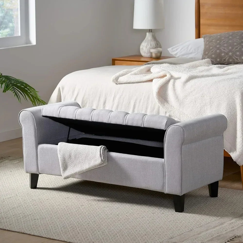 Storage Bench Foot Stool Light Grey Freight Free Hallway Ottoman Living Room Furniture