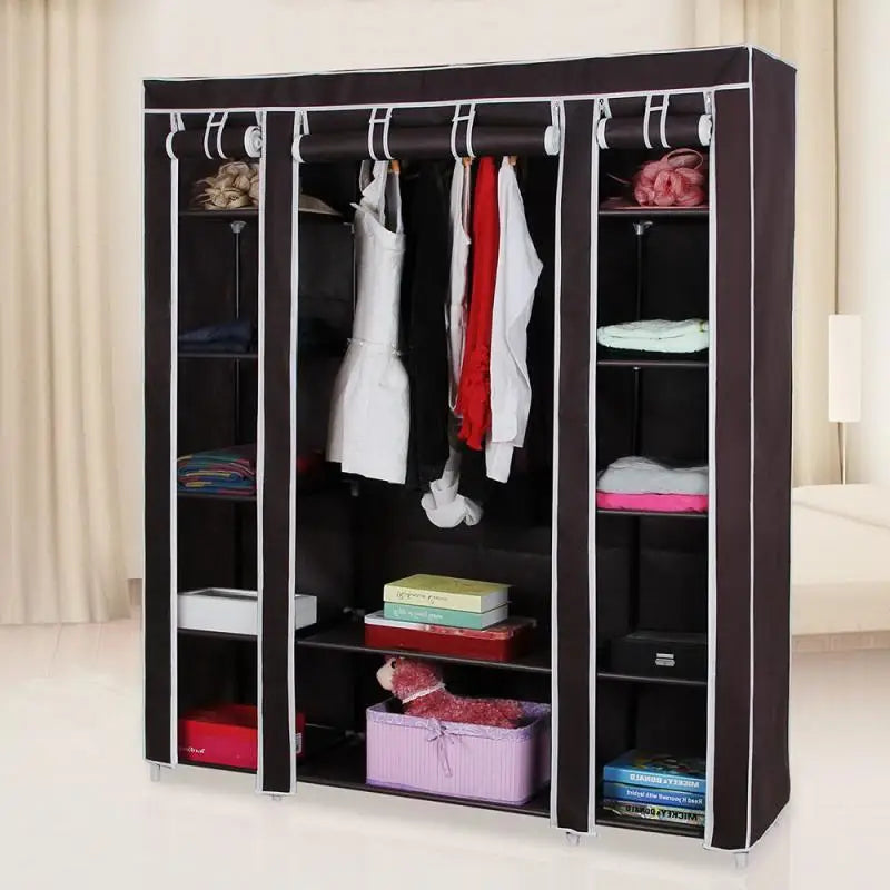 Armoire de rangement portable anti-poussière et étanche, étagère de rangement pour vêtements en tissu non tissé, meubles de chambre à coucher