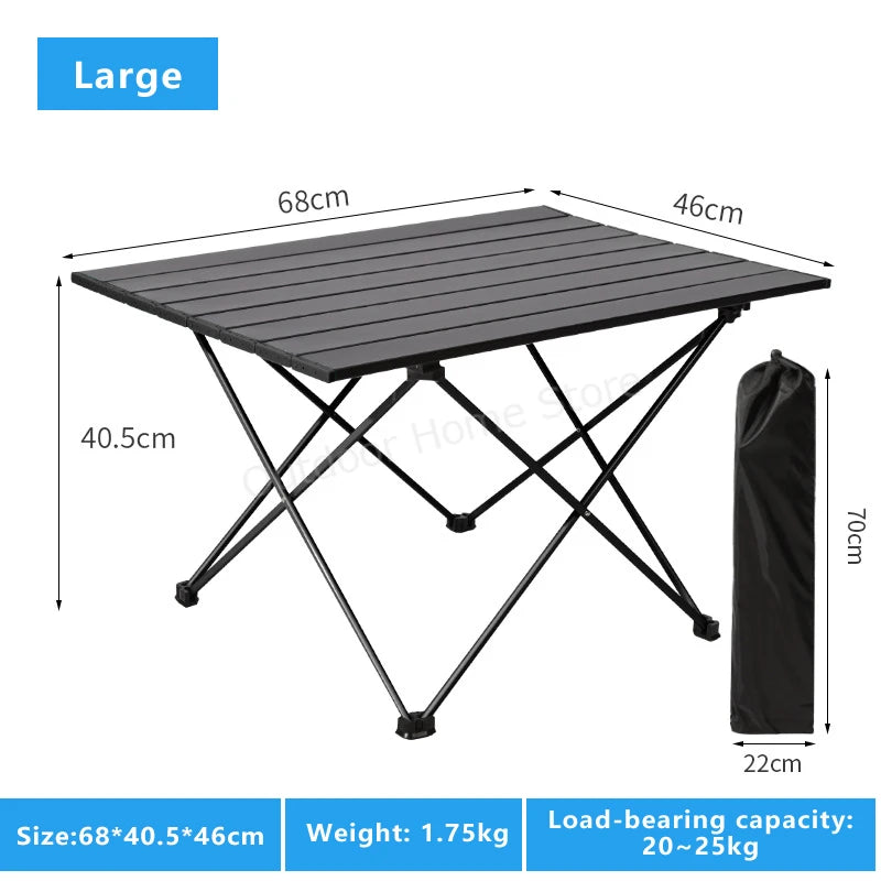 Table pliante portable d'extérieur Table à roulettes légère en aluminium Table de pique-nique pliable Bureau de camping Barbecue Mobilier d'extérieur