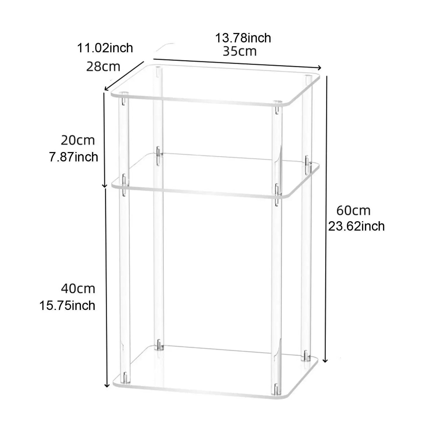 Mesa auxiliar de acrílico de 3 niveles, mesita de noche, mueble de noche transparente, mesa de noche para baño, sofá, sala de estar