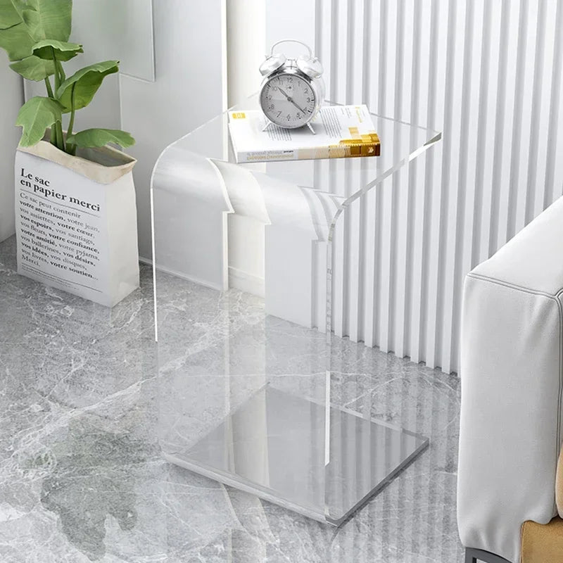 Acrylic Coffee Tables Sofa Small Side Table Modern Bedroom Nightstands Piaochuang Tea Desk Storage Desks Nordic Furniture