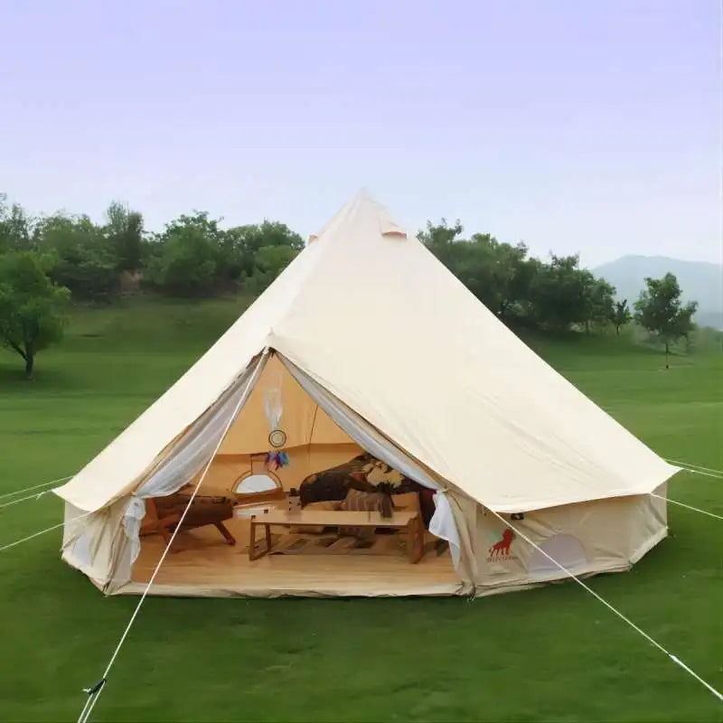 Tienda de campaña en forma de campana para familias, para acampar, para las cuatro estaciones, de tela Oxford/algodón, para yurtas, para actividades al aire libre, para reuniones, picnics, tipis, tiendas de safari