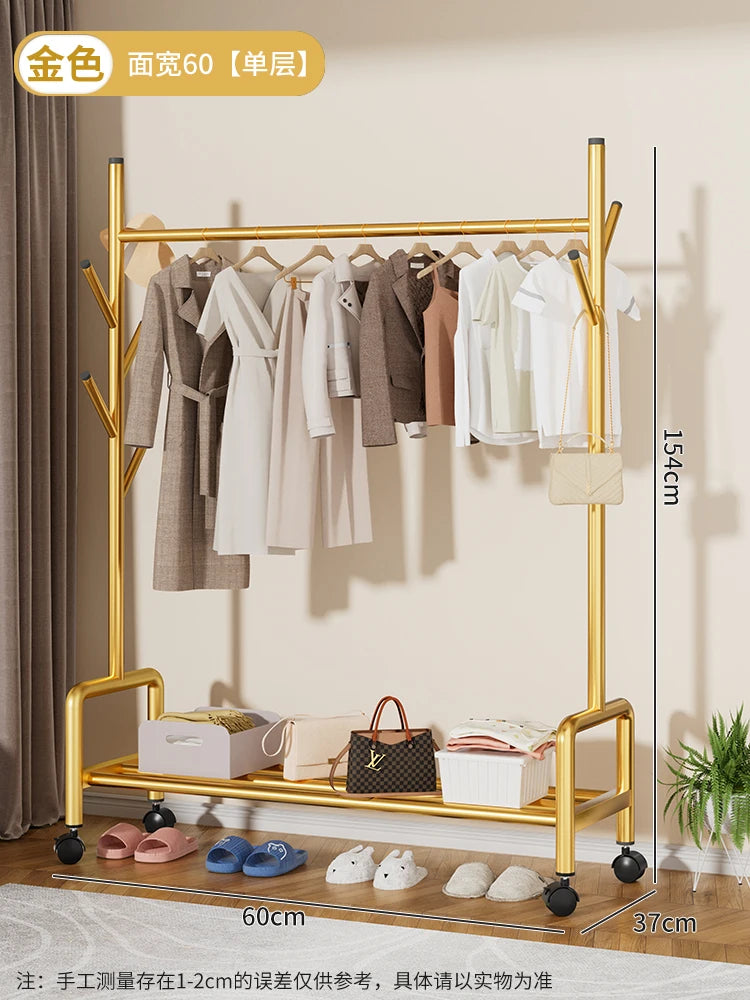 Perchero minimalista dorado de metal para el suelo, para dormitorio, para guardar zapatos, perchero, estantes para ropa, muebles de jardín Arara De Roupa