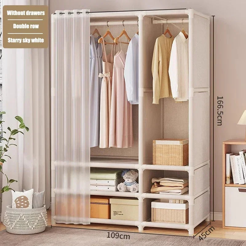 Simple Wardrobe Storage Closet Cabinet Durable Large Capacity Clothe Cabinetdustproof and Economical Wardrobe Bedroom Furniture