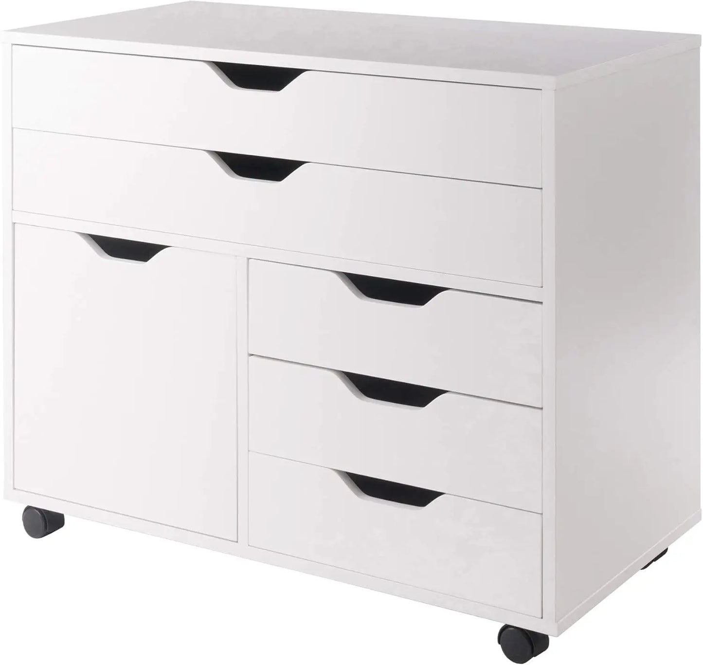 Wood Halifax Cabinet, 2 Large Drawer with 3 Small Drawer, White