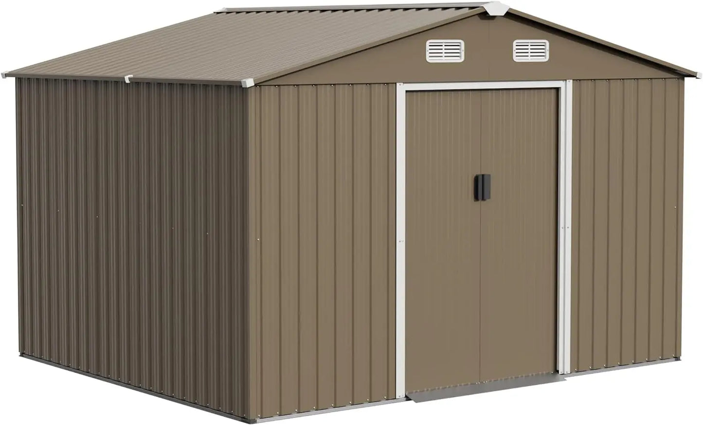 10ft x 8 Shed Garden Storage,Metal Outdoor Storage Sheds with Vents,Hinged Door and Padlock,Practical Tool for Storing Bicycles