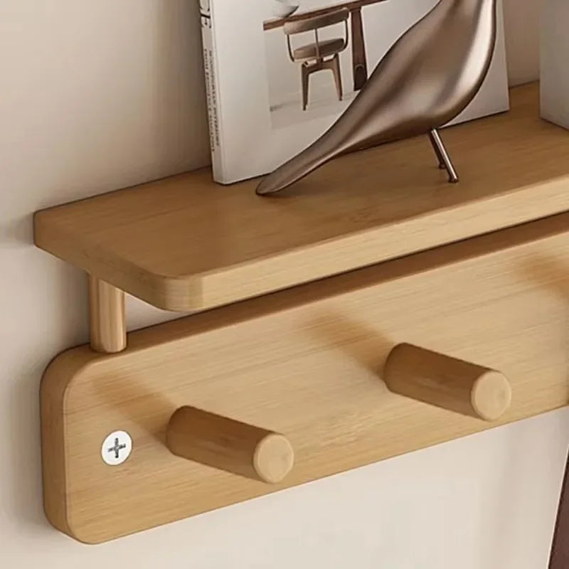 Perchero de pared de bambú, creativo, sencillo, de lujo, para colgar en la pared, para dormitorio, almacenamiento de ropa, sala de estar, muebles para el hogar