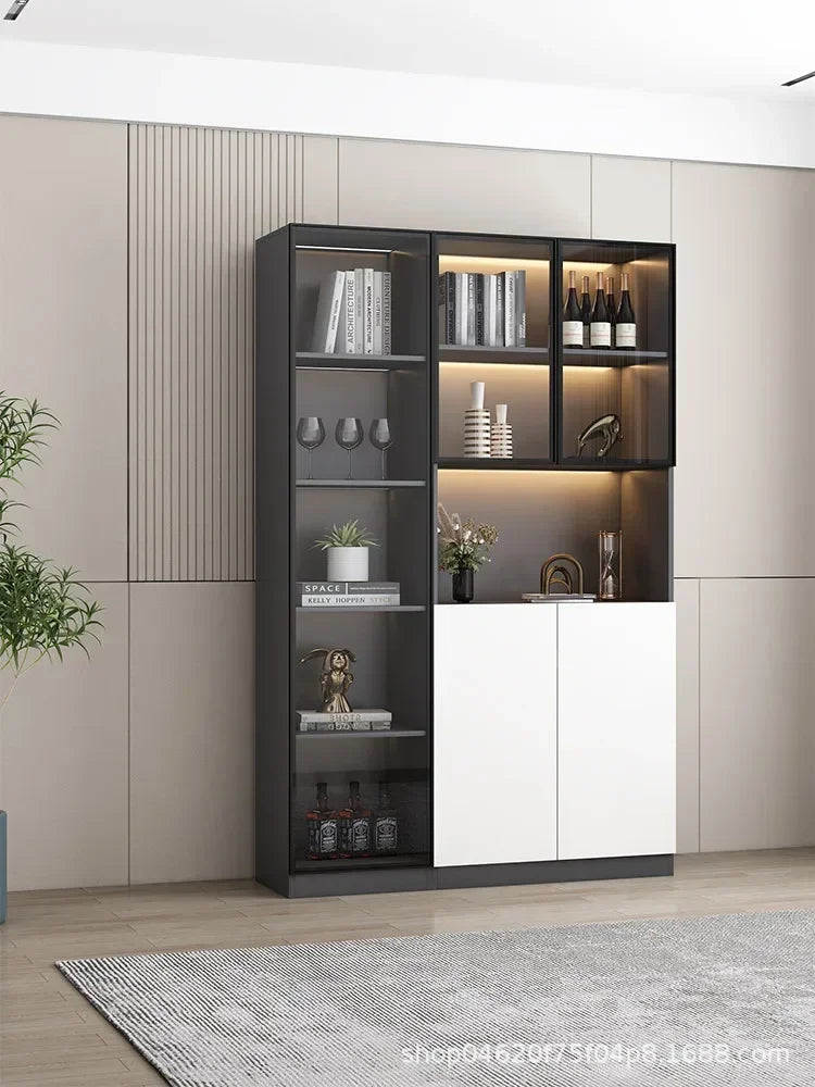 Grande armoire de cuisine, buffet, armoire de rangement de cuisine moderne, bar à vin, bar à café, armoire avec support à micro-ondes, îlots de buffet