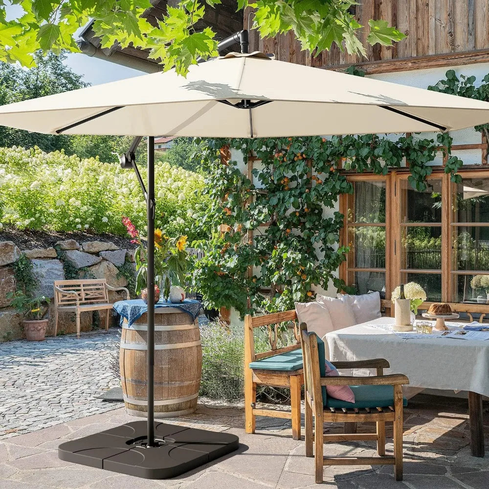 Parasol d'extérieur décalé de 10 pieds, parasol suspendu pour patio, parasol de marché extérieur avec manivelle, parasol de jardin