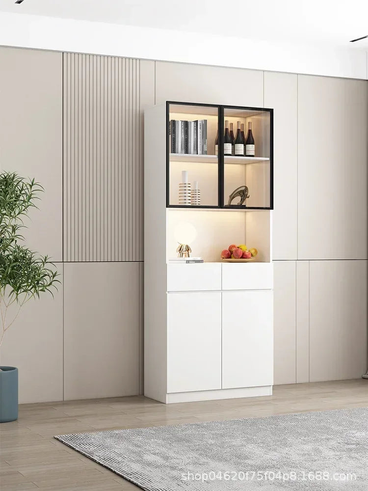 Grande armoire de cuisine, buffet, armoire de rangement de cuisine moderne, bar à vin, bar à café, armoire avec support à micro-ondes, îlots de buffet