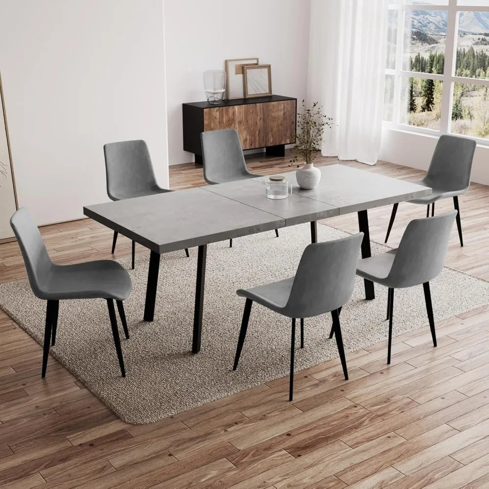 Dining Table Set for 6, Counter Height Dining Table Set, 7 Piece Dining Room Table Set for Kitchen and Living Room Furniture