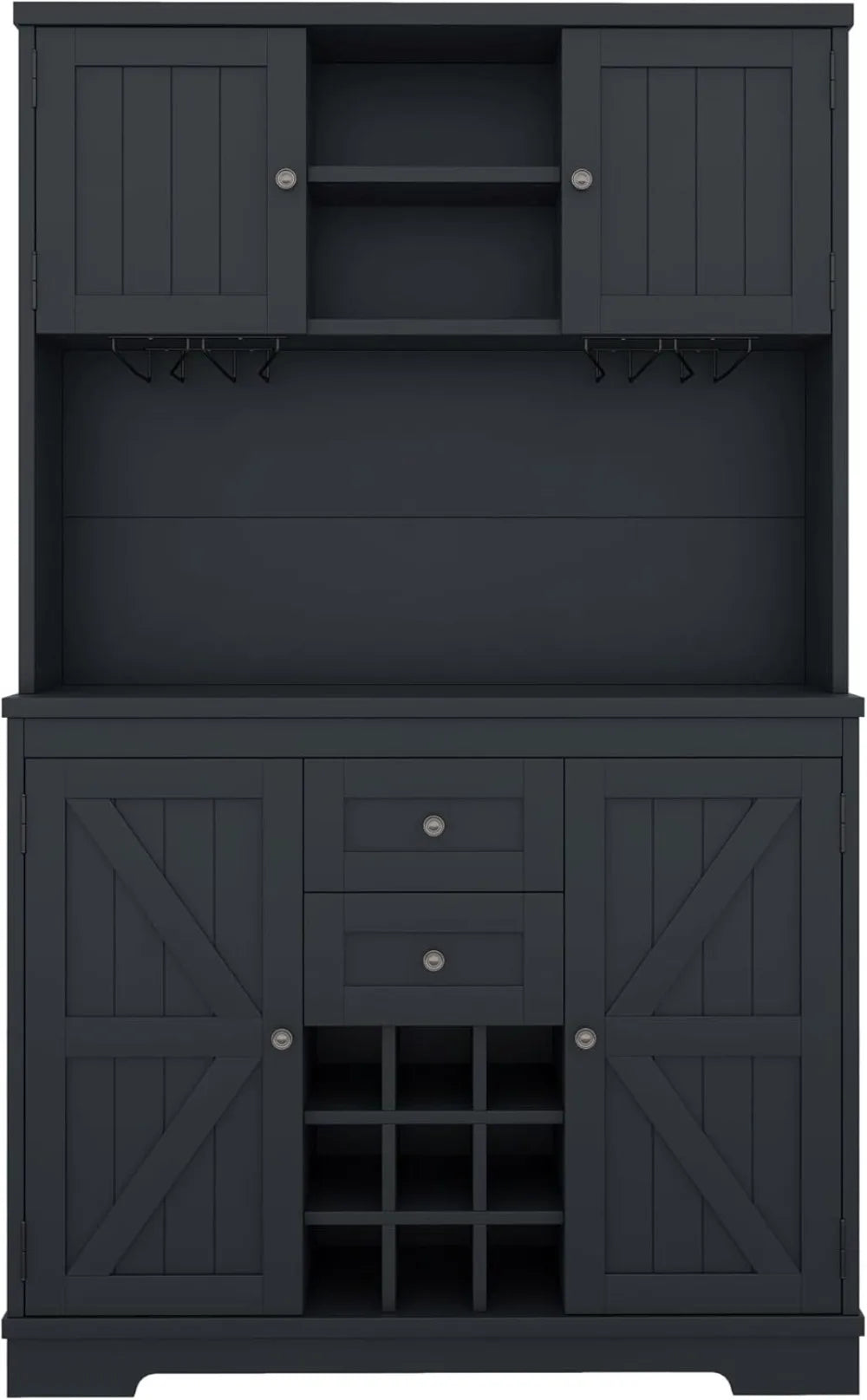 Coffee Bar Cabinet Kitchen Pantry with Storage, Farmhouse Wine Cabinet with Drawers Shelves and cabinets, Buffet Cabinet