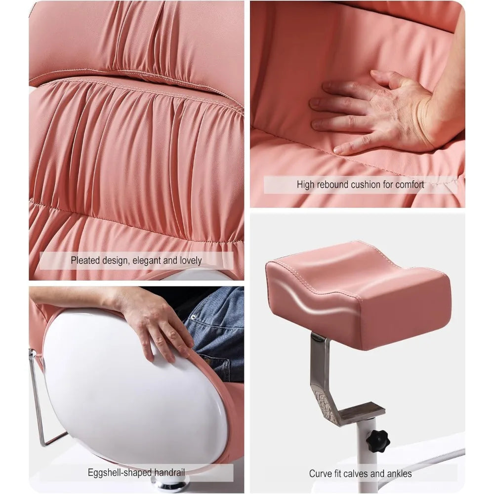 Pedicure Chair.Pedicure Foot Spa, Hydraulic Pedicure Chair For Nail Tech No Plumbing, 360 Swivel Reclining Pedicure Unit