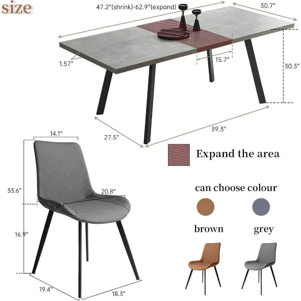 Dining Table Set for 6, Counter Height Dining Table Set, 7 Piece Dining Room Table Set for Kitchen and Living Room Furniture