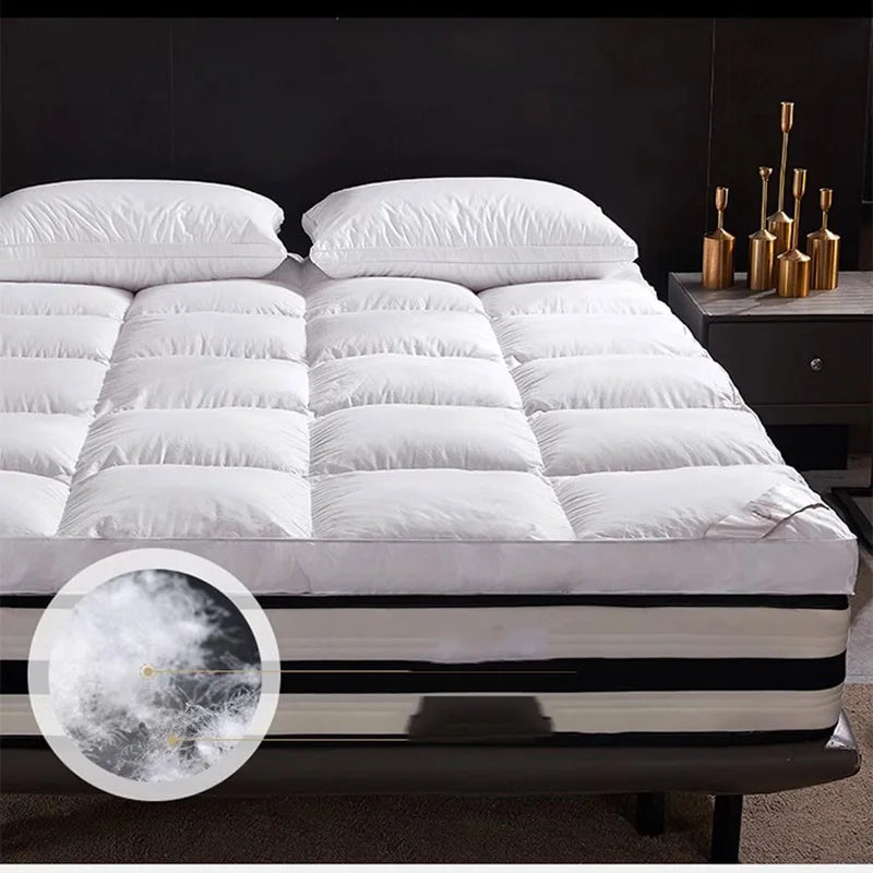 SongKAum 100% White Goose Down/feather Mattresses Thicken Keep warm Tatami High-end Five-star Hotel Mattress King Queen Size