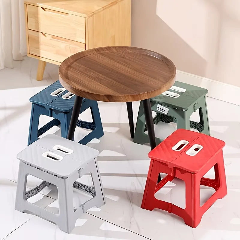 Lightweight Folding Step Stool Multi Purpose Handheld Thickened Footstool Non-Slip Plastic Small Benches Kitchen