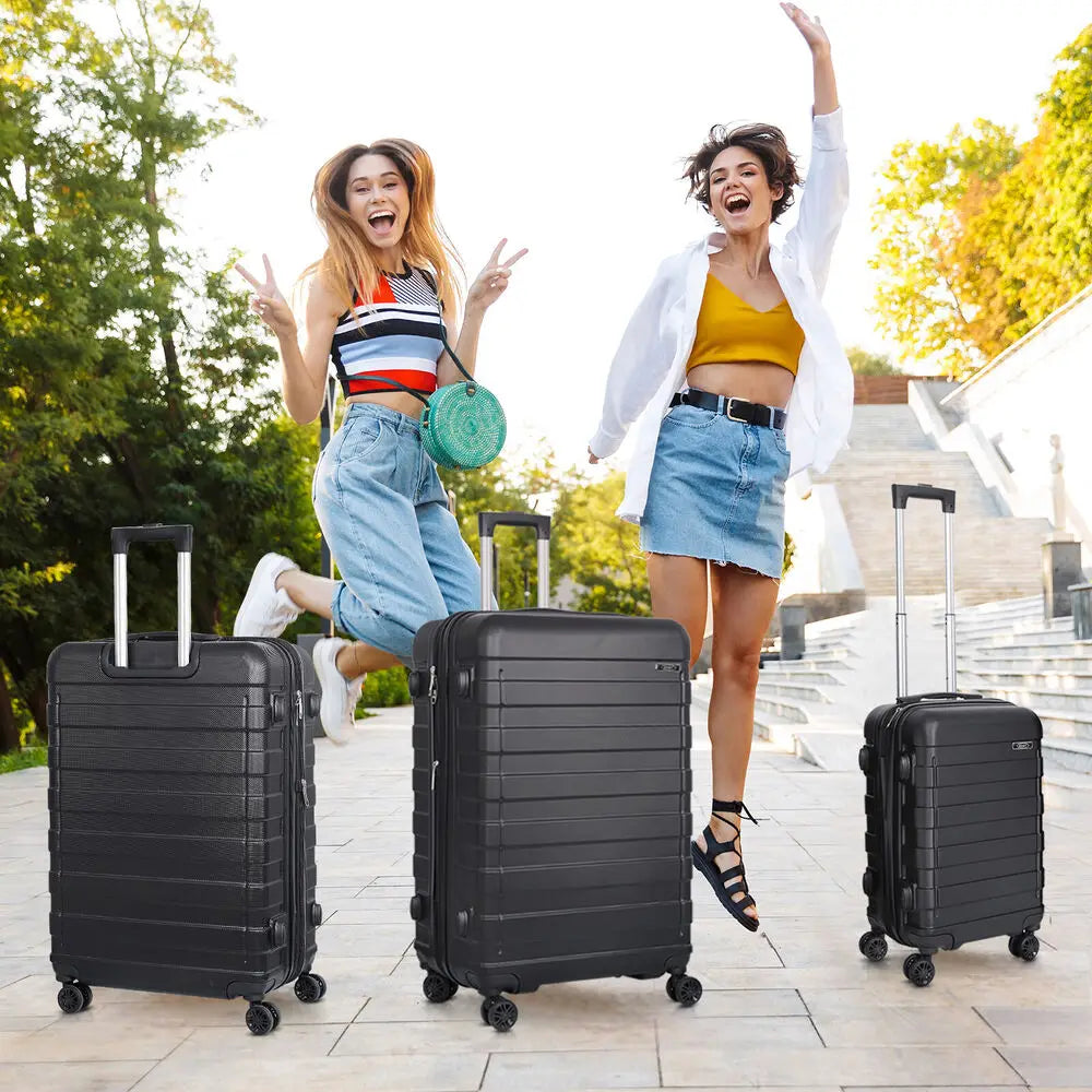 3PCS Suitcases Carry-On Set Hardside Expandable Spinner Travel Stylish Luggage