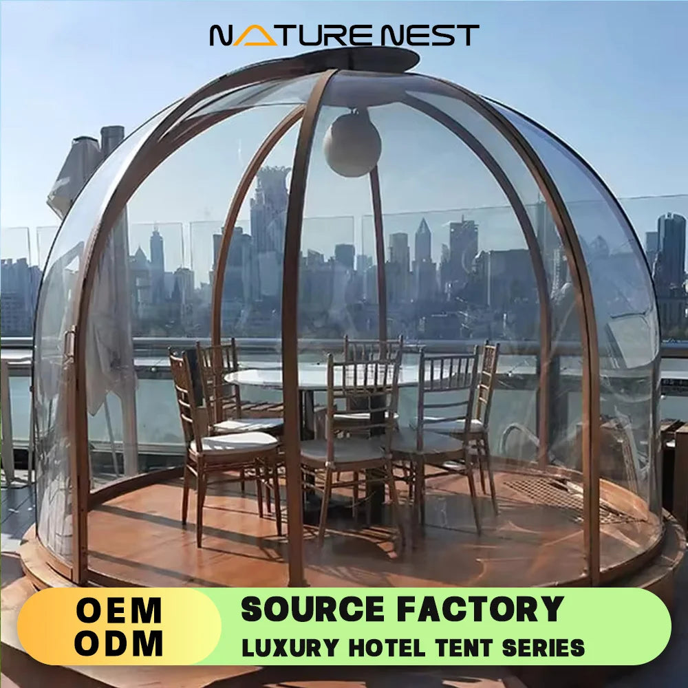 Transparent Dome Tent PC Star Vacancy Cabin Push-pull Mobile Tent Restaurant Mobile Glass Room Hotel 360° Observation Tent