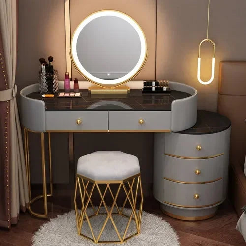 Tocador de maquillaje para niñas, mesa de tocador blanca, escritorio para dormitorio, cajones, almacenamiento, tocador, muebles para el hogar