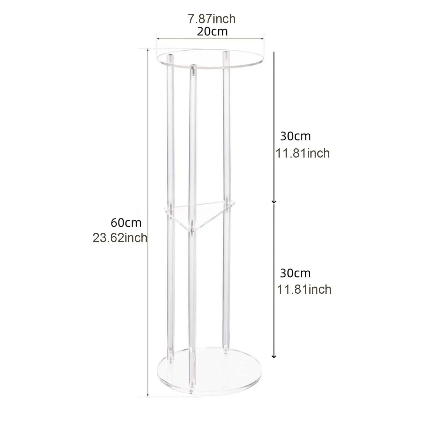 Clear Acrylic Side Table Small Drink Side Table Small Space Round Furniture NightStand for Home Balcony Bathroom Sofa Hallway