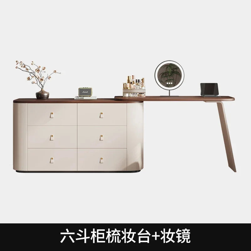 Design Vanity Dressing Table Mirror Nordic Storage Drawer Dresser Wood Chair Multifonctional Comoda Pra Quarto Bedroom Furniture