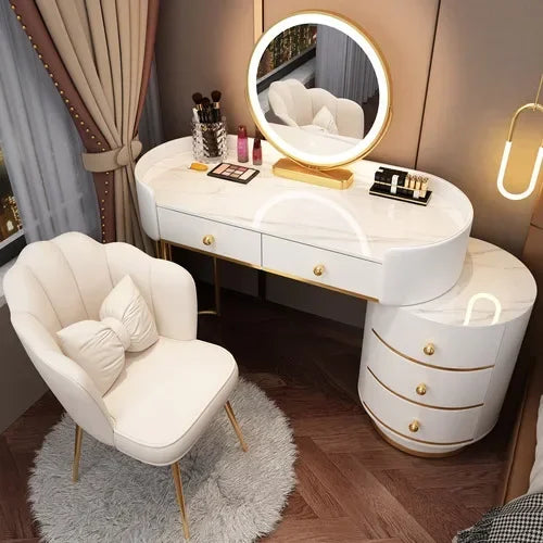 Tocador de maquillaje para niñas, mesa de tocador blanca, escritorio para dormitorio, cajones, almacenamiento, tocador, muebles para el hogar