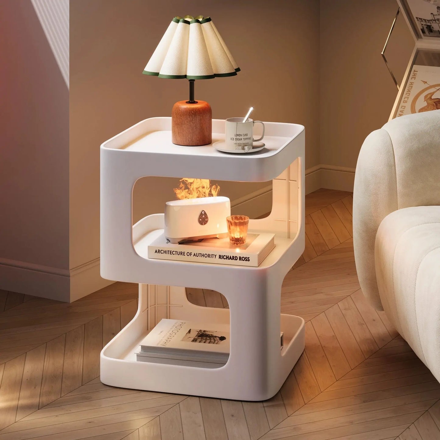 Mesa auxiliar de lujo ligera y sencilla para sala de estar moderna, mueble nórdico creativo extraíble para sala de estar, sofá cama de hierro para el hogar