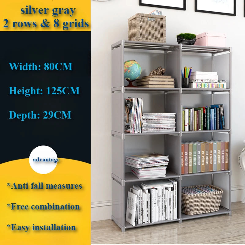 Bookshelf Storage Rack Simple Bookshelf Debris Storages Shelf Multi-layer Book Closet Organizer Bedroom Easy Assembly Bookcase