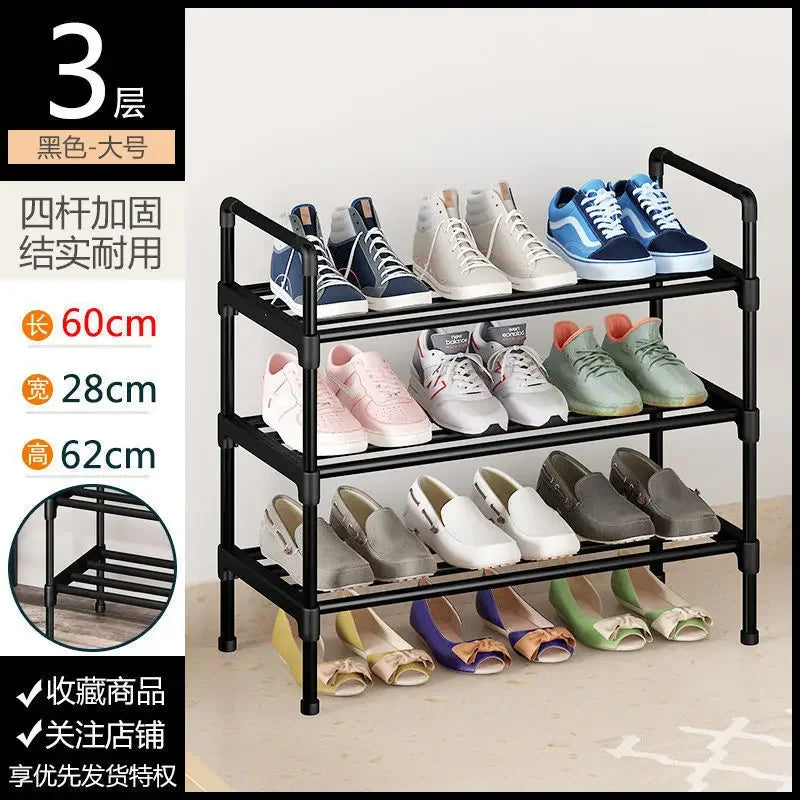 Simple Shoe Rack Plastic Shoe Shelf Footwear Shoe Rack Living Room Space Saving Shoes Organizer Stand Holder Black Shoe Shelf