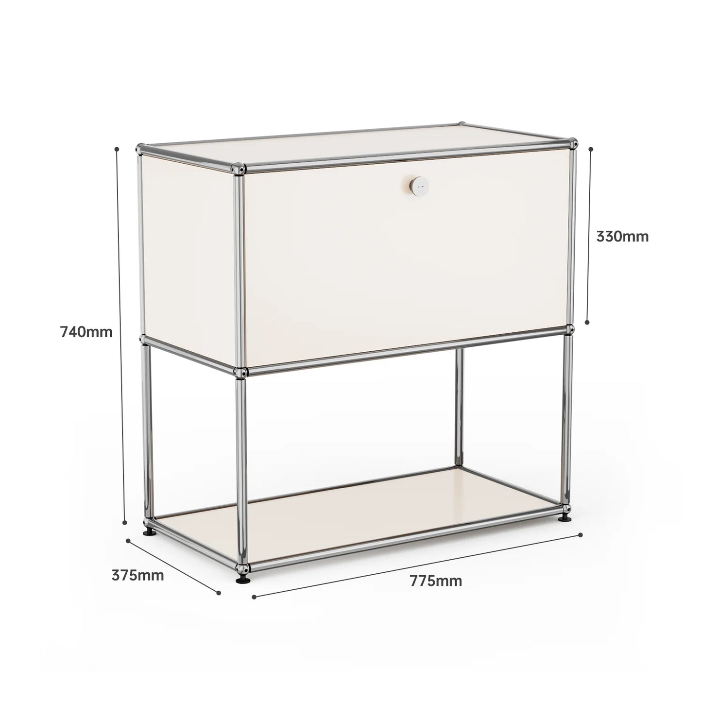 White Haller Storage Cabinets Storage Shelf Modular Furniture Stainless Steel Metal Board for Office Living Room Cabinet