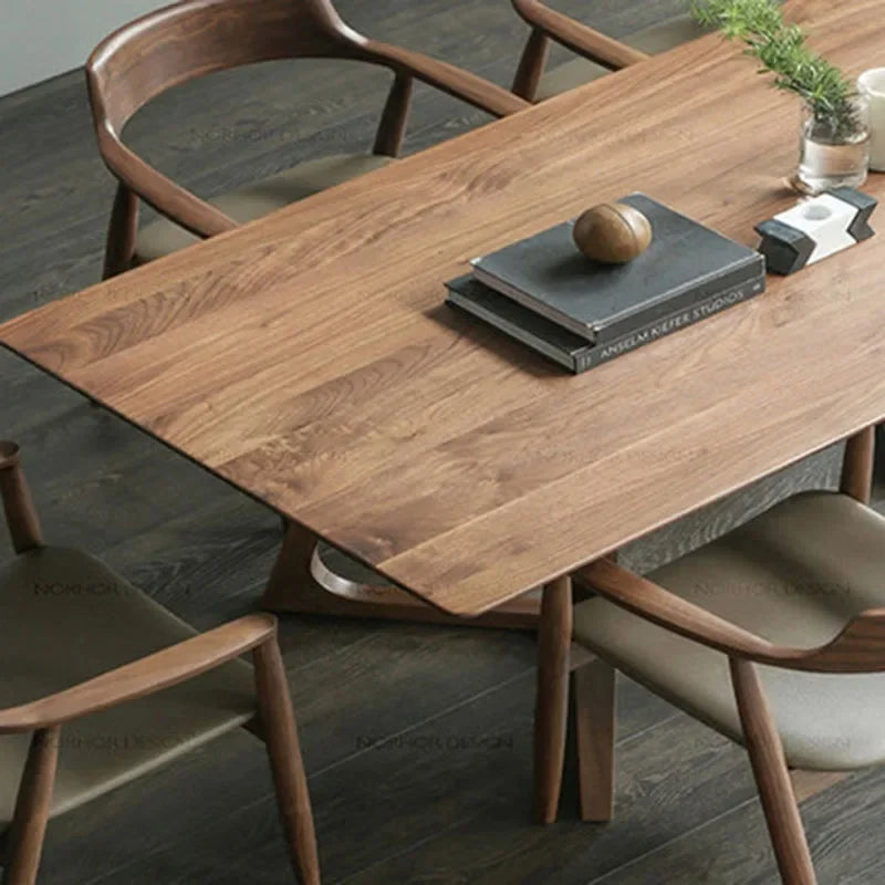 Mesa de comedor italiana de madera de diseño lujoso, mesa de comedor moderna, mesa de comedor nórdica resistente al agua, muebles de cocina