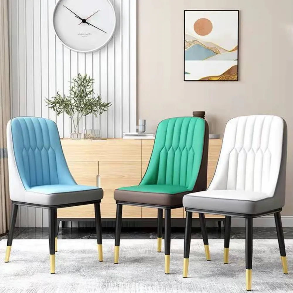 Ensemble de chaises de salle à manger en cuir nordique – Livraison gratuite, design simple et moderne, dossier confortable, meubles de cuisine et de salle à manger