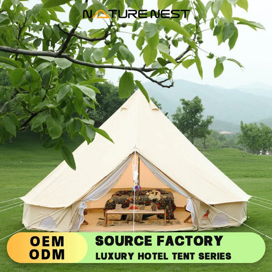 Bell Shaped Tent Family Camping Four Season Oxford/Cotton Cloth Yurt Outdoor Glamping Gathering Picnic Teepees Safari Tent