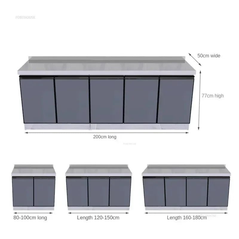 Armoires de cuisine étanches en acier inoxydable Meubles de maison Location de meubles de cuisine Armoire de cuisine Rangement de cuisine Évier Armoire de cuisinière