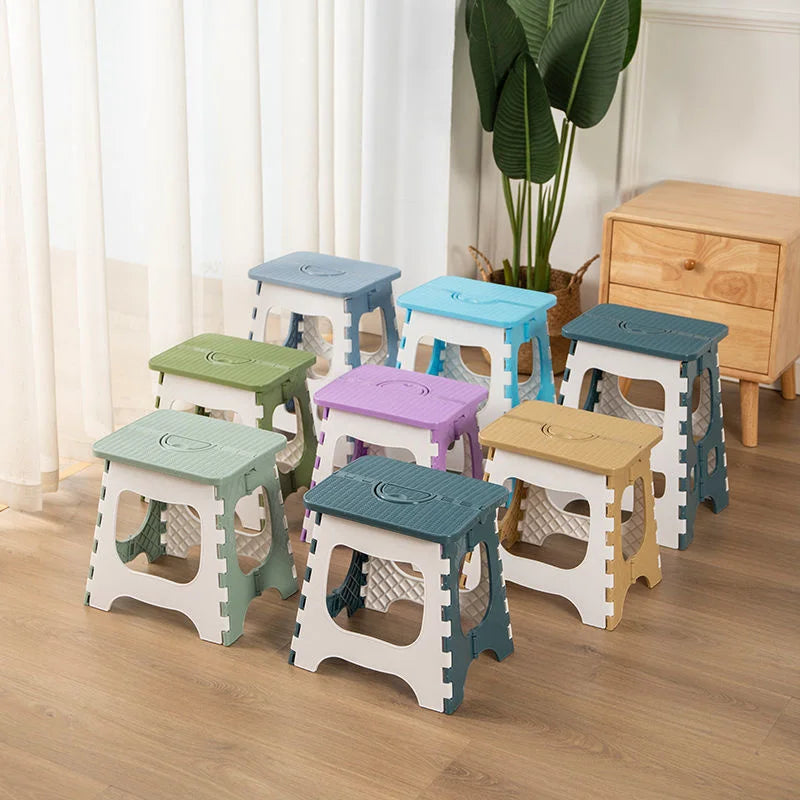 Thickened Plastic Folding Furniture Stool Portable Mini Outdoor Adult Children Chair Bank Train Maza Change Shoe Fishing Stool