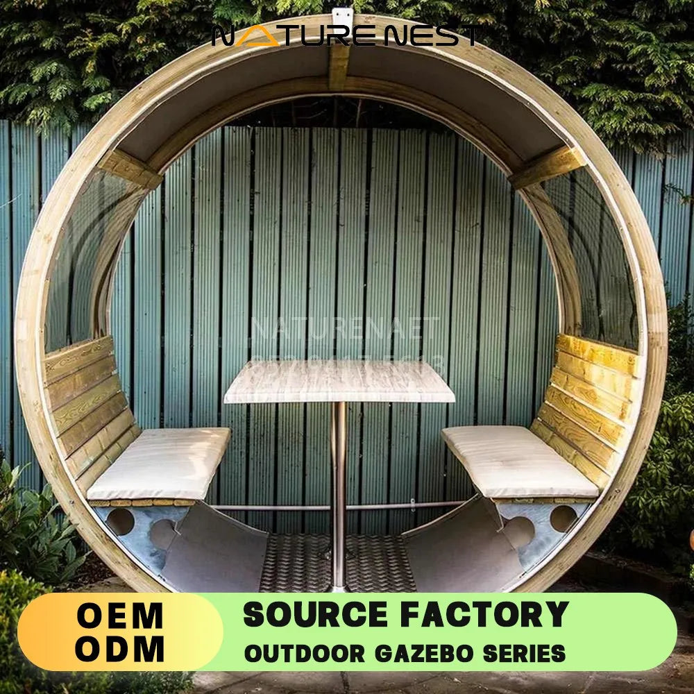 Summerhouse Garden Pod Scotlands Premier Rotating Lounger Waterproof Log Cabin shater capsule hotel restaurant Oval House Garden