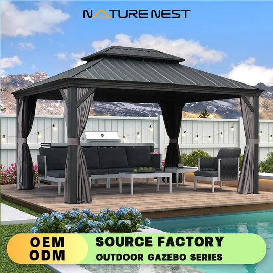 Sunshade Canopy 11' X 14' Gazebo Garden Courtyard Garden Tent  Mobile House Yard Awning Sun Room Aluminum Alloy Rainshed Trellis