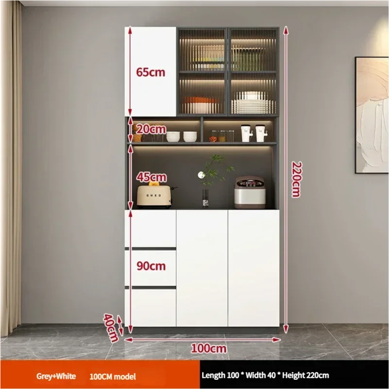 Grand tiroir personnalisé diviseur d'armoire plusieurs armoires de cuisine hautes blanches placard de rangement nordique Alacena Cocina Despensa Furniture