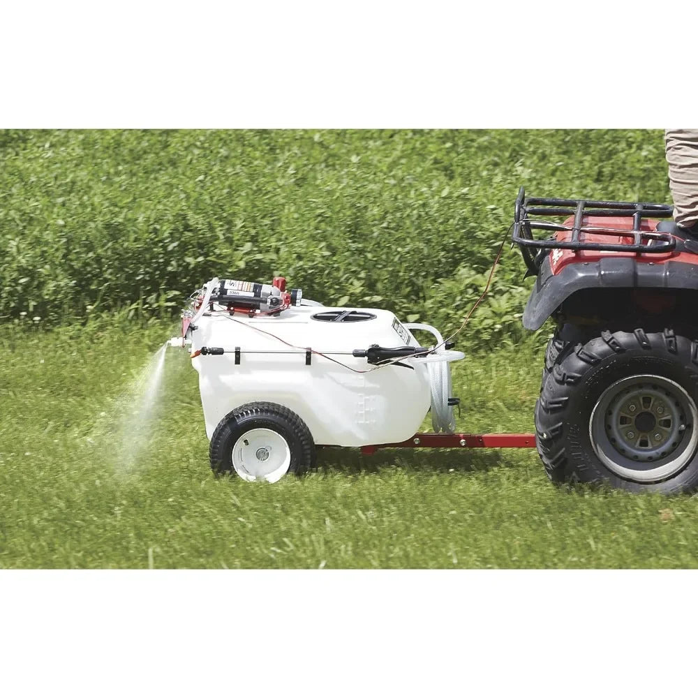 Tow-Behind Trailer Boom Broadcast and Spot Sprayer - 21-Gallon Capacity, 2.2 GPM, 12 Volt DC  spray bottle