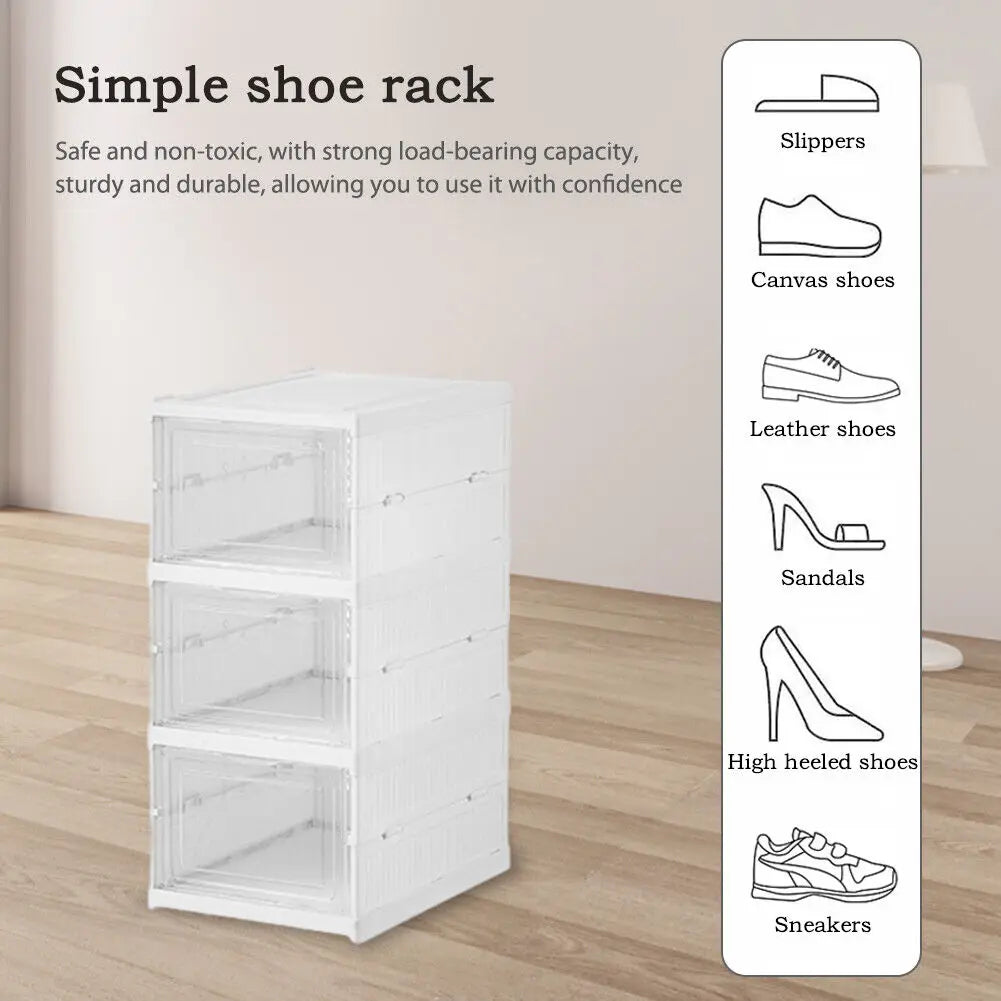 Stackable Shoe Racks 3/6 Layer Plastic Transparent Sneaker Storage Box Living Room Shoe Cabinet Furniture Shoes Organizer Rack