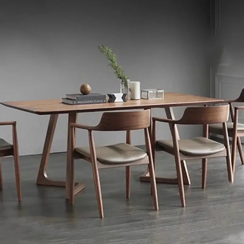 Mesa de comedor italiana de madera de diseño lujoso, mesa de comedor moderna, mesa de comedor nórdica resistente al agua, muebles de cocina