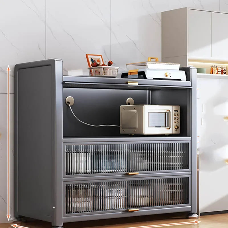 Armoire de cuisine d'angle pliante en fer pour garde-manger, polyvalente, peu encombrante, armoire de salle de bain en aluminium, meubles en bois pour micro-ondes